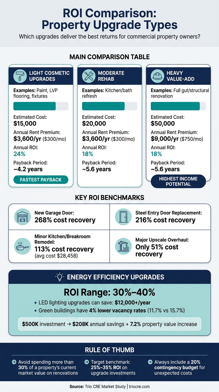 ROI Comparison: Property Upgrade Types for Commercial Real Estate
