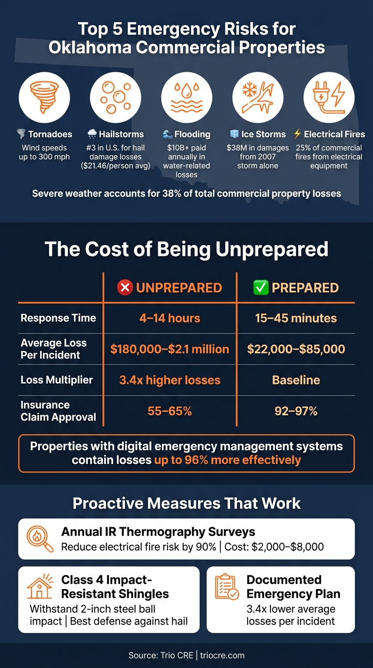 Oklahoma Commercial Property Emergency Risks: Prepared vs. Unprepared